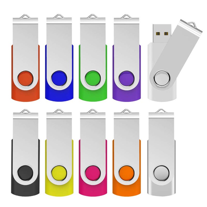 KOOTION 64GB USB 3.0 Flash Drives 10 PCS Memory Stick 3.0 Thumb Drives Pen Drives (Mixcolored) - Image 1